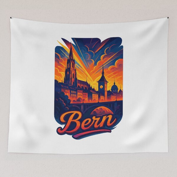 Item preview, Bern city Switzerland silhouette artistic gift designed and sold by Pineapple-Tree.
