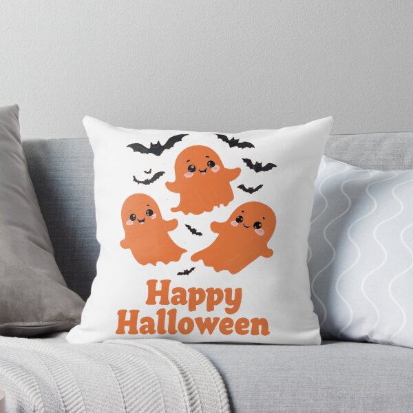 Item preview, Cute Halloween Ghosts and Bats with Happy Text Design designed and sold by RuweisVibes.