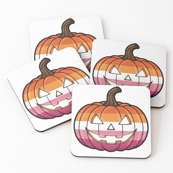 Item preview, Lesbian Pride Flag Halloween Pumpkin Jack o Lantern designed and sold by Sapphic-Charm.