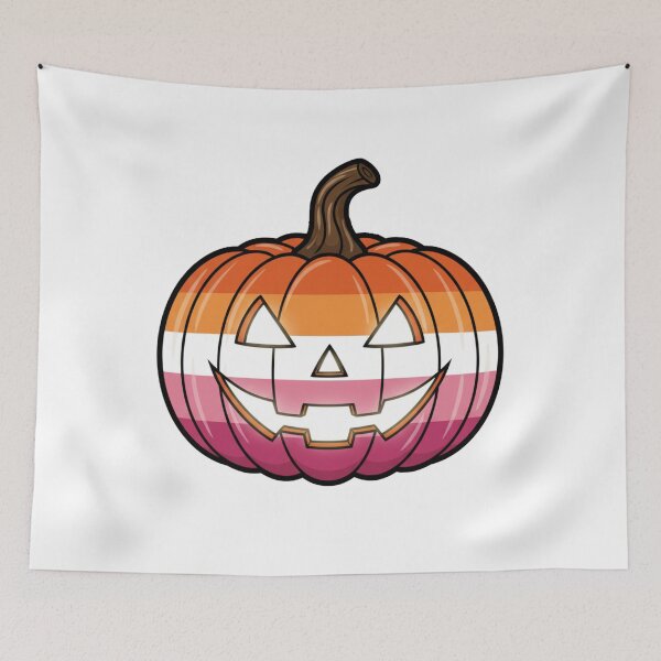 Item preview, Lesbian Pride Flag Halloween Pumpkin Jack o Lantern designed and sold by Sapphic-Charm.