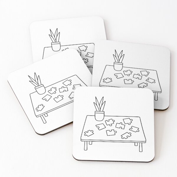 Item preview, Puzzle pieces scattered on top table in a living room designed and sold by rasagamastore.