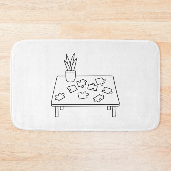 Item preview, Puzzle pieces scattered on top table in a living room designed and sold by rasagamastore.