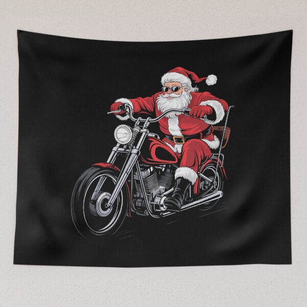 Item preview, Santa funny Santa on Motorcycle Xmas designed and sold by tearbytea.