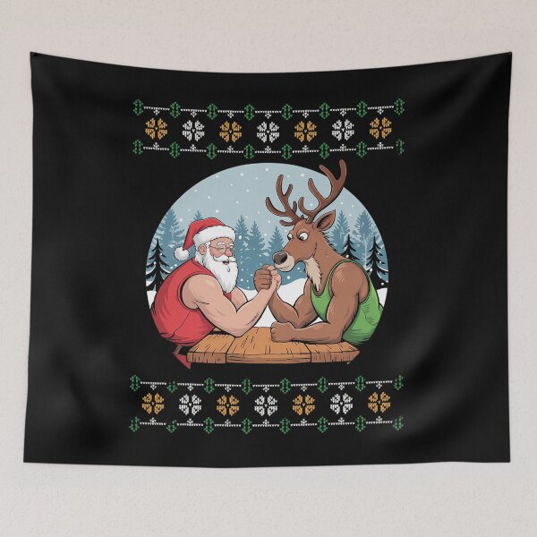 Item preview, Santa Reindeer Xmas Workout Christmas designed and sold by tearbytea.