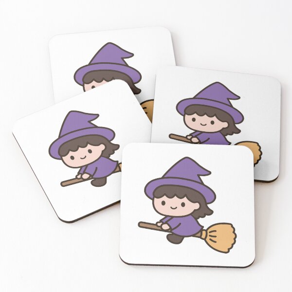 Item preview, Cute witch flying on broom designed and sold by cutepid.