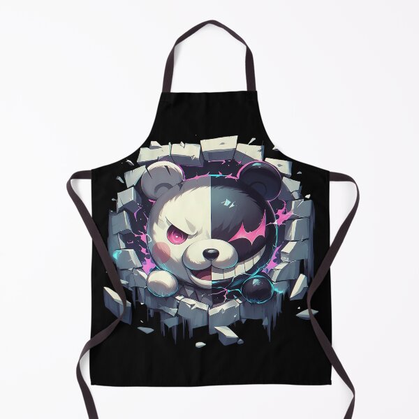 Item preview, Monokuma Peeking Danganronpa Anime Iconic Half White Half Black Bear designed and sold by TorbenKuhano.