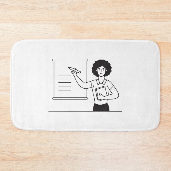 Item preview, A teacher writing on a whiteboard while hold book designed and sold by rasagamastore.