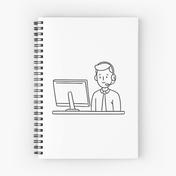 Item preview, A telemarketer wearing a headset in front a computer monitor designed and sold by rasagamastore.