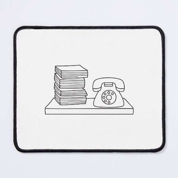 Item preview, A telephone placed beside stacked documents on an office table designed and sold by rasagamastore.