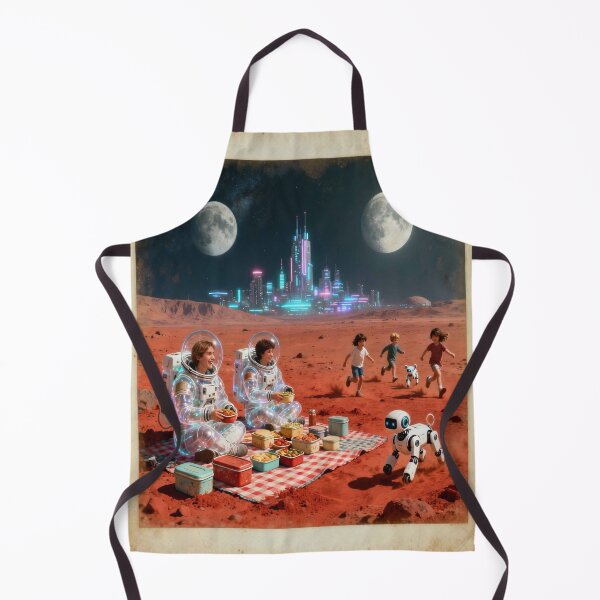 Item preview, Martian Picnic Dreams – Family, Stars & Future between Rocks, Robot & Galactic Glow designed and sold by FotoworldEdel.