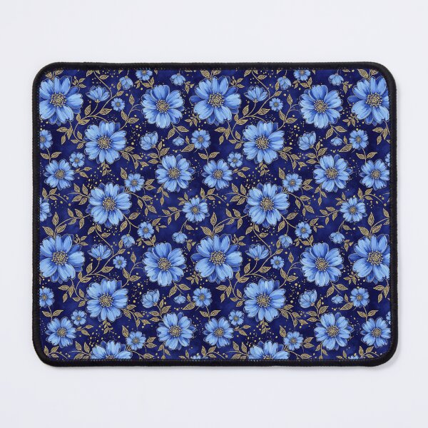 Item preview, Blue and Gold Floral Vine Pattern designed and sold by AnnArtshock.