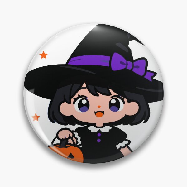 Item preview, Witchy Halloween Kawaii Sticker – Cute Anime Witch with Pumpkin designed and sold by samshopindia.