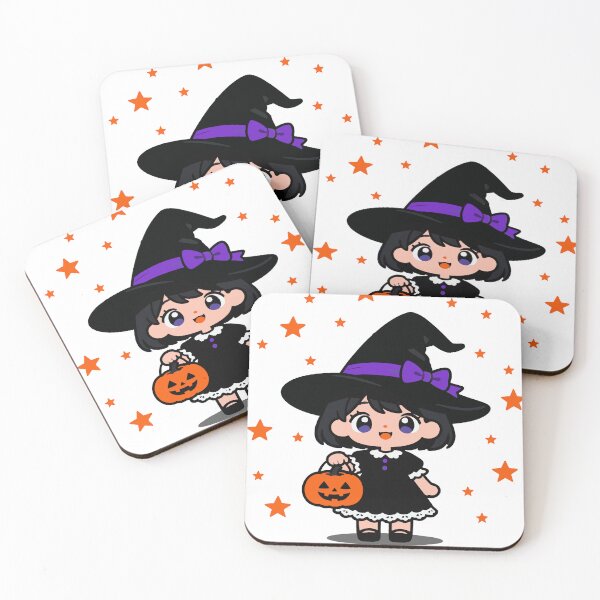 Item preview, Witchy Halloween Kawaii Sticker – Cute Anime Witch with Pumpkin designed and sold by samshopindia.