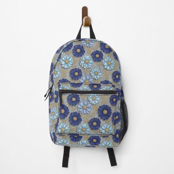 Item preview, Royal Blue and Gold Floral Pattern designed and sold by AnnArtshock.