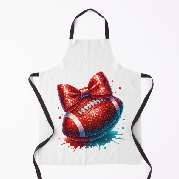 Item preview, Sparkly Red Football with Sequin Bow and Paint Splashes designed and sold by ArtfulWeave.