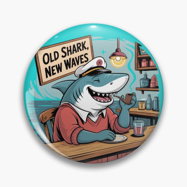 Item preview, Camiseta vintage de jubilación "Old Shark New Waves" | Regalo divertido de capitán jubilado para papá o abuelo designed and sold by RDRdesign.