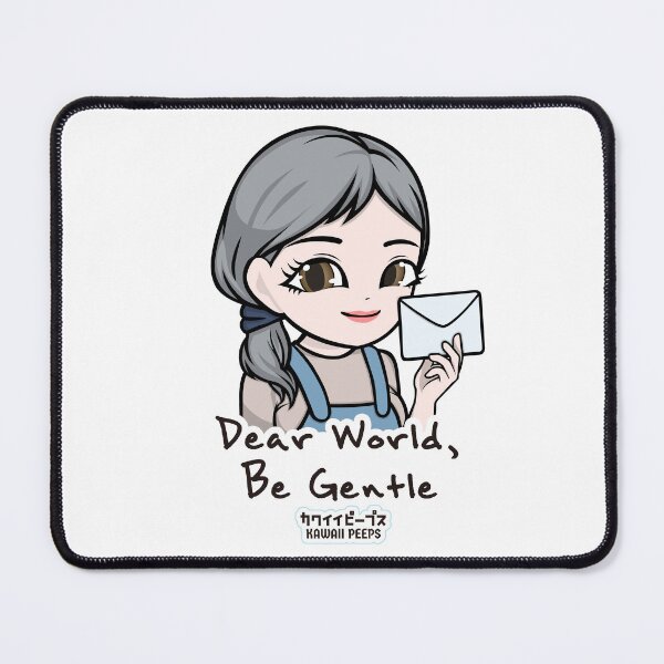 Item preview, Peaceful Kawaii "Dear World, Be Gentle" Design – Soft Girl Mindfulness Art & Kindness Message designed and sold by P-L-Sardines.