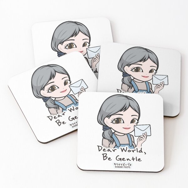 Item preview, Peaceful Kawaii "Dear World, Be Gentle" Design – Soft Girl Mindfulness Art & Kindness Message designed and sold by P-L-Sardines.