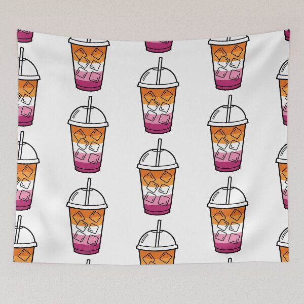 Item preview, Funny Lesbian Pride Flag Iced Coffee designed and sold by Sapphic-Charm.