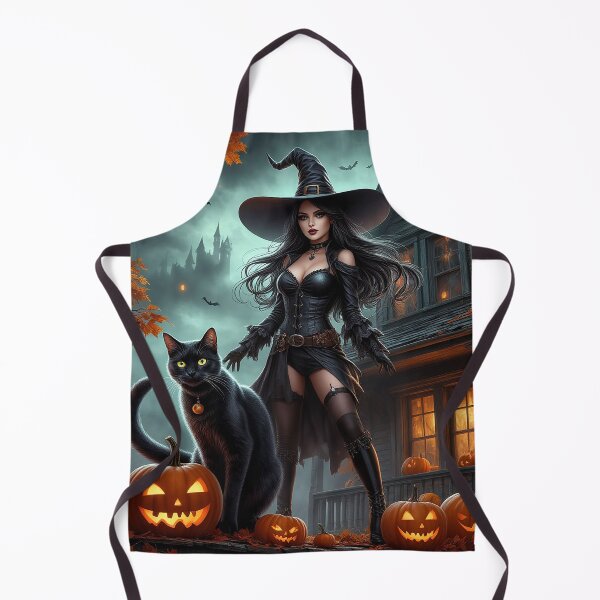Item preview, Witch and Black Cat – Halloween Magic Night designed and sold by AmetistLight.