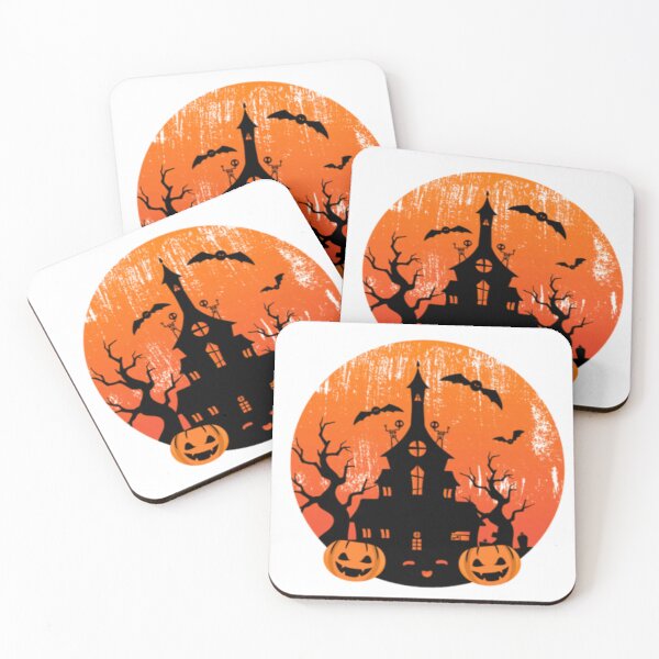 Item preview, Halloween Poster "Haunted House & Pumpkins" - Dark and Festive Atmosphere designed and sold by Wawan35200.