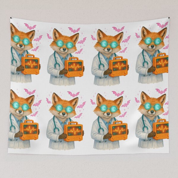 Item preview, Neon Fox BMET Art Print | Biomedical Technician Glow Inspiration Poster designed and sold by ClinicalHubs.