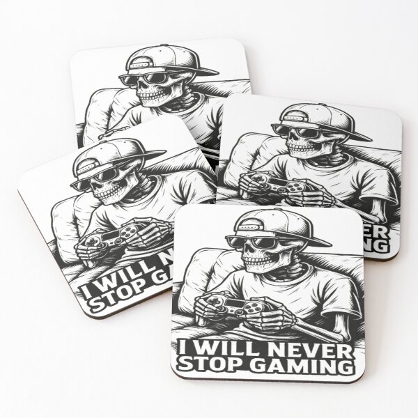 Item preview, Never Stop Gaming — Skull Gamer Art designed and sold by GlowAIDesigns.