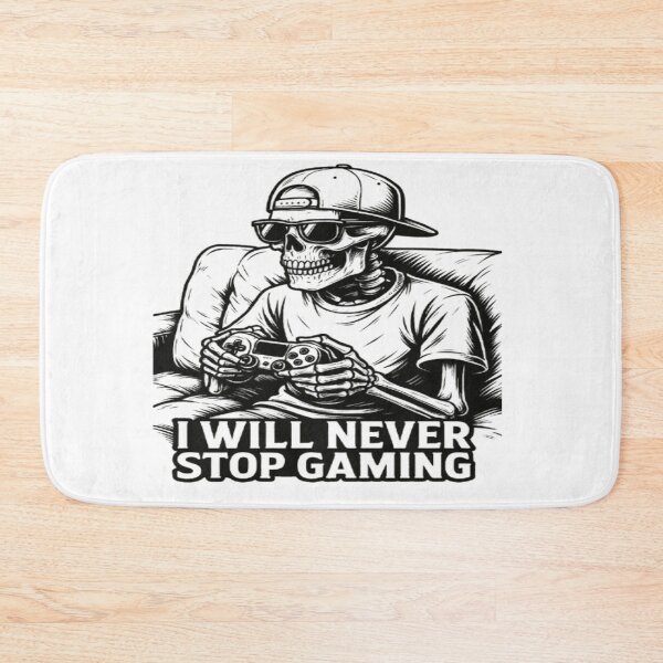 Item preview, Never Stop Gaming — Skull Gamer Art designed and sold by GlowAIDesigns.