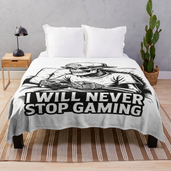 Item preview, Never Stop Gaming — Skull Gamer Art designed and sold by GlowAIDesigns.