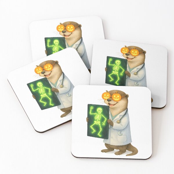 Item preview, Otter X-Ray Tech Neon Glow Art Print | Whimsical Radiology Student Gift designed and sold by ClinicalHubs.