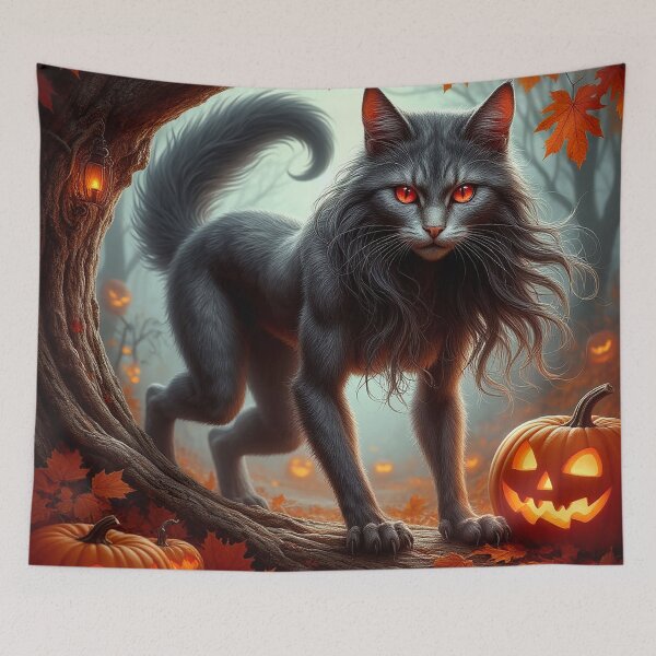 Item preview, Demon Cat – Halloween Dark Fantasy Creature designed and sold by AmetistLight.