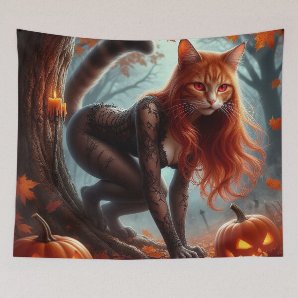 Item preview, Red Catgirl – Halloween Fantasy Seduction designed and sold by AmetistLight.