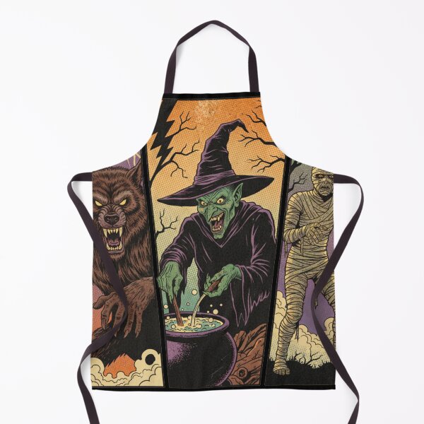 Item preview, Vintage Horror Comic Strip: Werewolf, Wicked Witch, and Mummy designed and sold by j-2k.