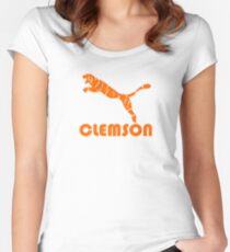 Clemson Tiger bedrückt Tailliertes Rundhals-Shirt