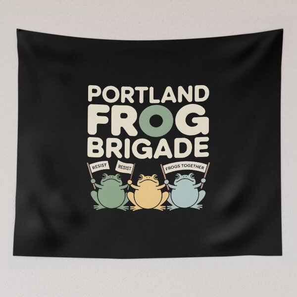 Item preview, Portland Frog Brigade - This design is for everyone who believes in unity, creative resistance, and the power of peaceful protest. designed and sold by ZyziowskyArt.