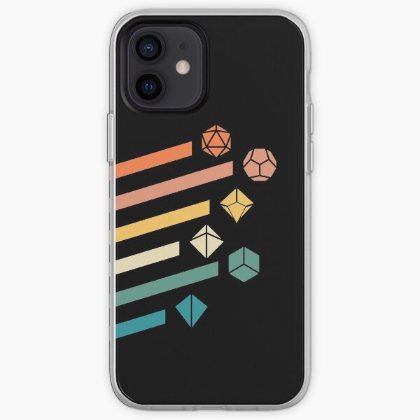 Retro Rainbow Polyhedral Dice Set Colors Tabletop RPG iPhone Soft Case