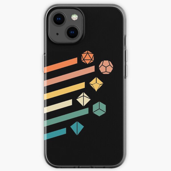 Retro Rainbow Polyhedral Dice Set Colors Tabletop RPG iPhone Soft Case