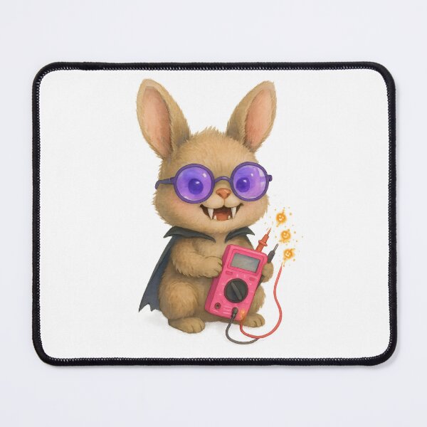 Item preview, Funny Bunny Biomedical Tech Halloween Art Print | Neon Medical Engineer Glow Decor designed and sold by ClinicalHubs.