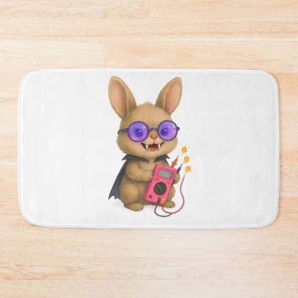 Item preview, Funny Bunny Biomedical Tech Halloween Art Print | Neon Medical Engineer Glow Decor designed and sold by ClinicalHubs.
