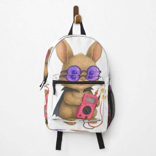 Item preview, Funny Bunny Biomedical Tech Halloween Art Print | Neon Medical Engineer Glow Decor designed and sold by ClinicalHubs.