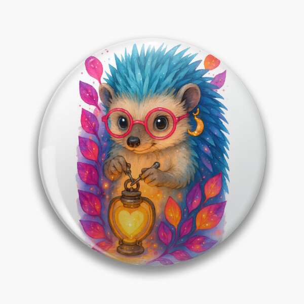 Item preview, Neon Boho Hedgehog BMET Art Print | Whimsical Biomedical Equipment Technician Glow Decor for Medical Engineers designed and sold by ClinicalHubs.