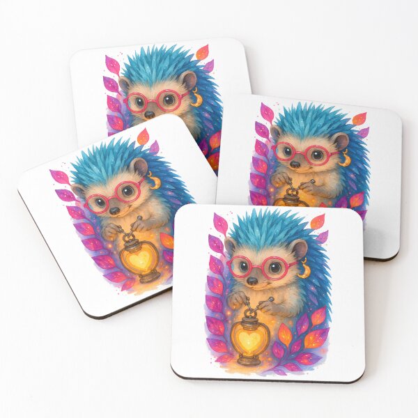 Item preview, Neon Boho Hedgehog BMET Art Print | Whimsical Biomedical Equipment Technician Glow Decor for Medical Engineers designed and sold by ClinicalHubs.
