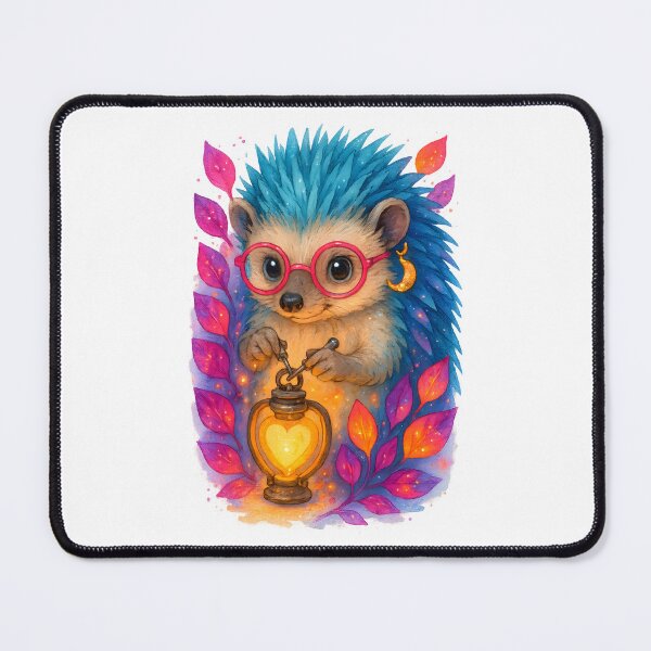 Item preview, Neon Boho Hedgehog BMET Art Print | Whimsical Biomedical Equipment Technician Glow Decor for Medical Engineers designed and sold by ClinicalHubs.