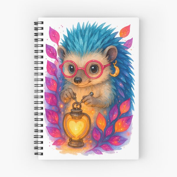 Item preview, Neon Boho Hedgehog BMET Art Print | Whimsical Biomedical Equipment Technician Glow Decor for Medical Engineers designed and sold by ClinicalHubs.