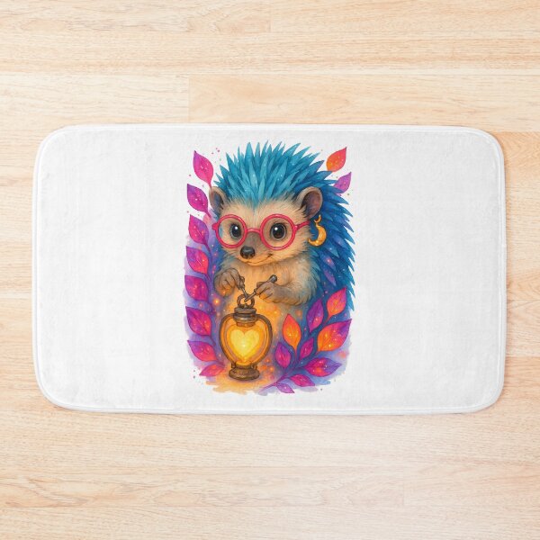 Item preview, Neon Boho Hedgehog BMET Art Print | Whimsical Biomedical Equipment Technician Glow Decor for Medical Engineers designed and sold by ClinicalHubs.