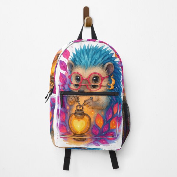 Item preview, Neon Boho Hedgehog BMET Art Print | Whimsical Biomedical Equipment Technician Glow Decor for Medical Engineers designed and sold by ClinicalHubs.