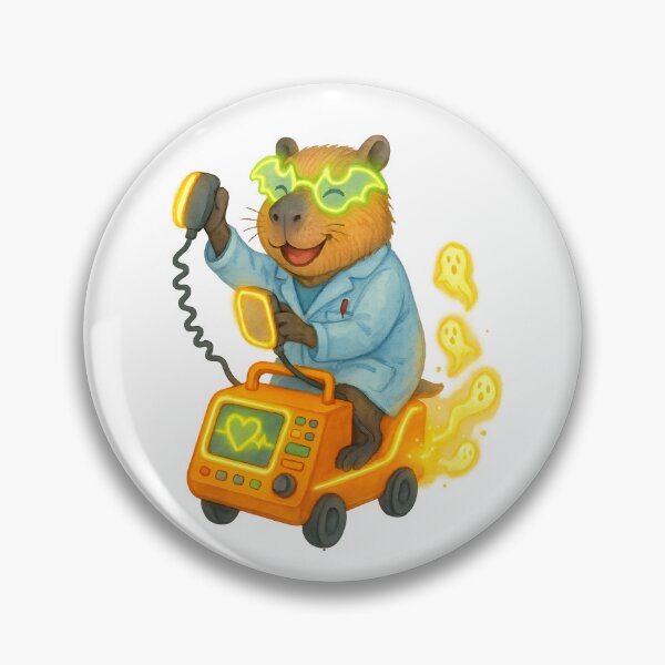 Item preview, Cute Neon Capybara Medical Technician Art Print | Whimsical Healthcare Worker Decor designed and sold by ClinicalHubs.