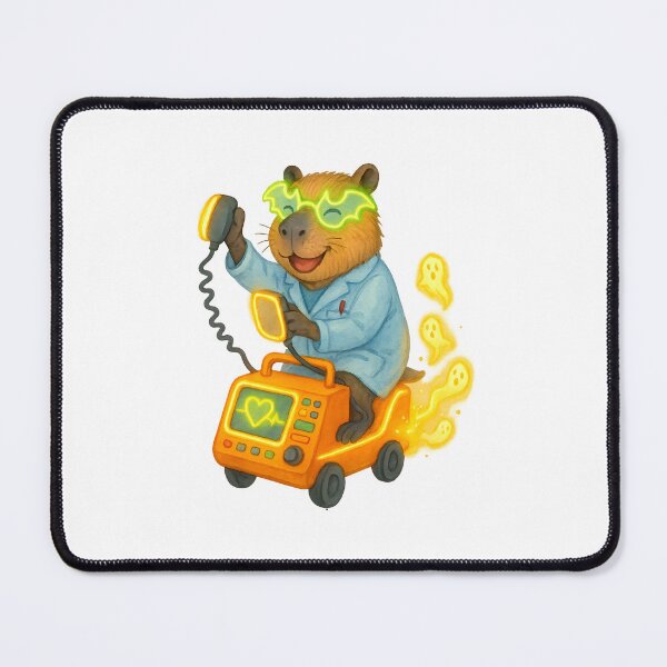 Item preview, Cute Neon Capybara Medical Technician Art Print | Whimsical Healthcare Worker Decor designed and sold by ClinicalHubs.