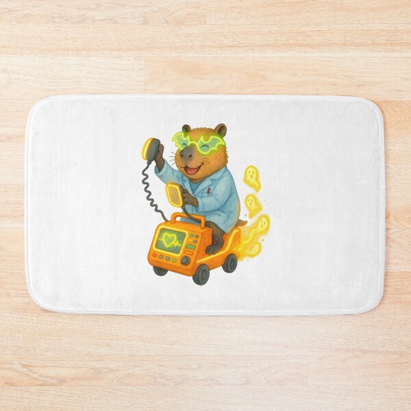 Item preview, Cute Neon Capybara Medical Technician Art Print | Whimsical Healthcare Worker Decor designed and sold by ClinicalHubs.