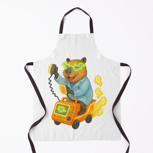 Item preview, Cute Neon Capybara Medical Technician Art Print | Whimsical Healthcare Worker Decor designed and sold by ClinicalHubs.